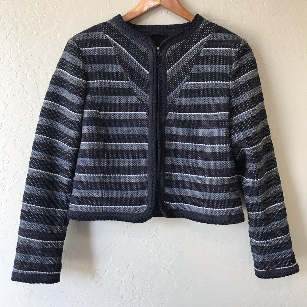 Brooks Brothers Navy Leather Blazer